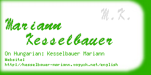 mariann kesselbauer business card